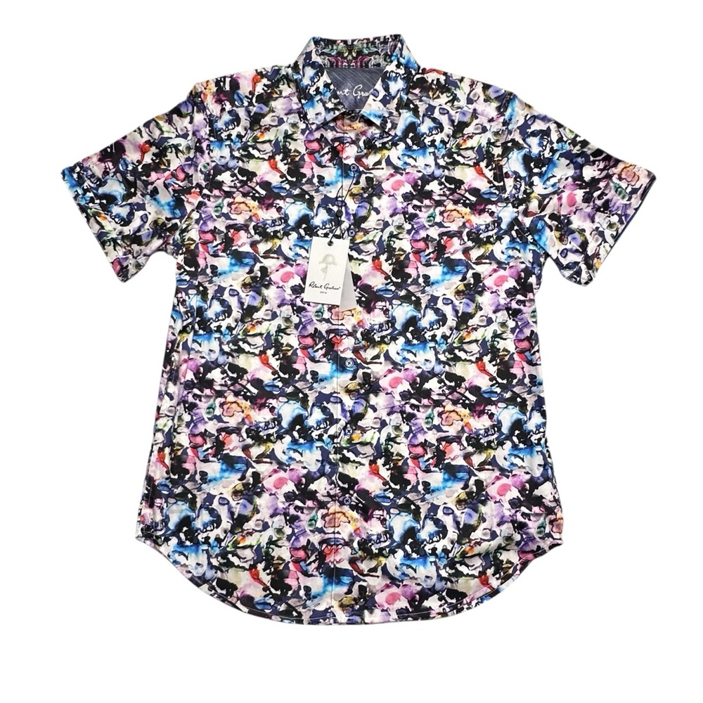 Robert Graham NEW Men’s THE ATLAS Watercolor Button Down Shirt Sz.Sm Luxury - Picture 2 of 12